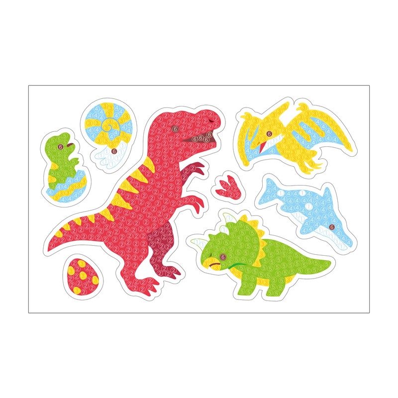 Coolia Craft Supplies Diamond Bead Sticker Dinosaur 06016