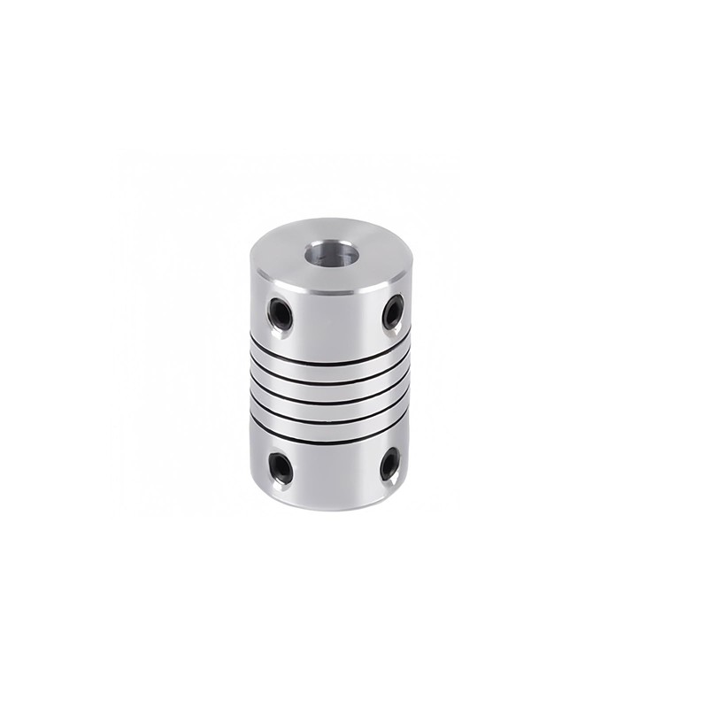 Aluminium Alloy Flexible Coupling, Silver 7mm to 7mm Shaft Coupling