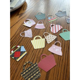 Unbranded VARIOUS SET OF 30 Purse Bag Tote Die cuts  PUNCHIES IN MIXED COLORS AND DESIGNS