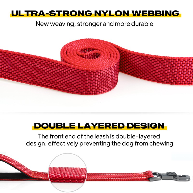 Fida 4 FT Heavy Duty Dog Leash with 2 Comfortable