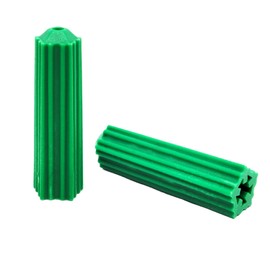 M8 Green Plastic Masonry Screw Plastic Drywall Wall Anchors Screw Wall Plug Bolts Expansion Bolt(1pack/200pcs)