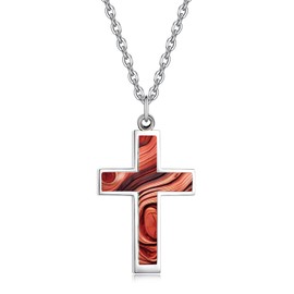 SENFAI Cross Pendant Necklace for Women Stainless Steel Cross Pendant Dainty Chain Jewelry (Cross-2)