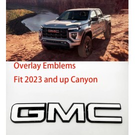 Auto Front GMC White Black OVERLAY Emblem Badge Fit 2023 2024 GMC Canyon
