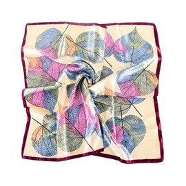 upeilxd 4Pcs Silk Head Scarves for Women Satin Hair Scarf 35”Large Square Bandana Silk Like Neck Scarf Shawl Sleeping Headscarf(Beige/Red/Purple/Gray)