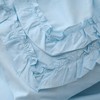 Merryword Light Blue Ruffle Duvet Cover King, 100% Cotton Comforter