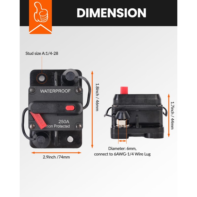 BULVACK 40Amp Circuit Breaker for Boat Trolling Motor Marine ATV