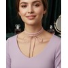 Geyynow 3 PCS Gothic Tie Necklace, Red Bow Ribbon Choker,
