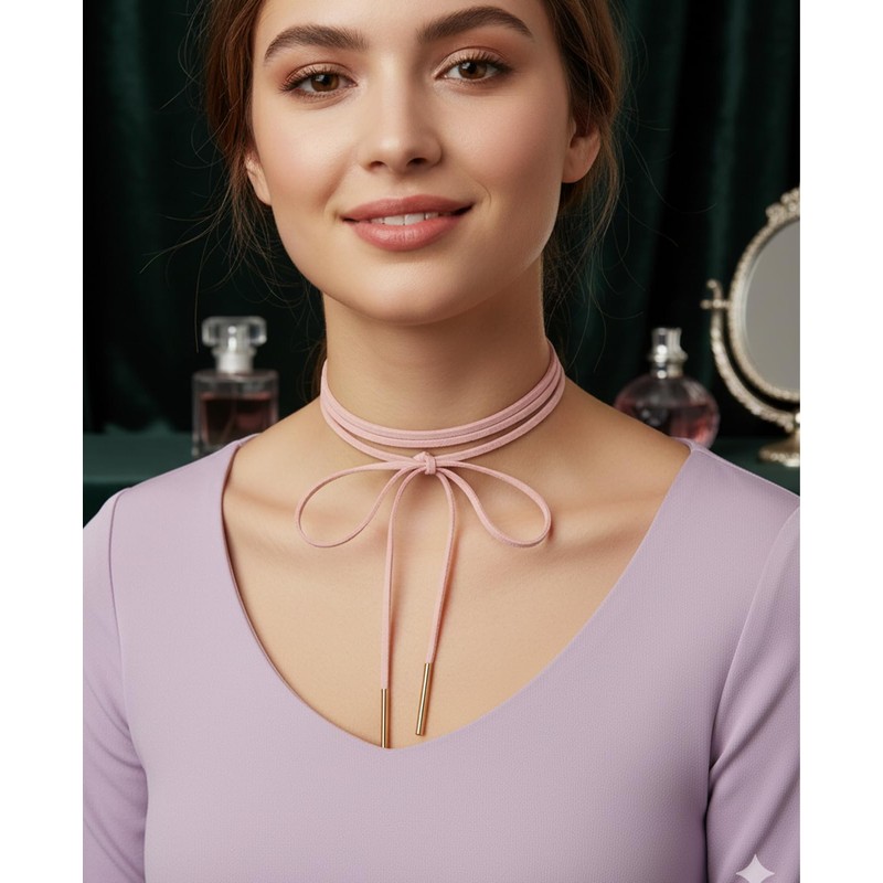 Geyynow 3 PCS Gothic Tie Necklace, Red Bow Ribbon Choker,