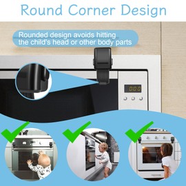 Solaradgy 2 PCS Oven Lock Child Safety, Oven Door Lock Baby Proofing Black Oven Lock for Children with Self-Adhesive Oven Kids Safety Lock Oven Safety Locks for Toddlers