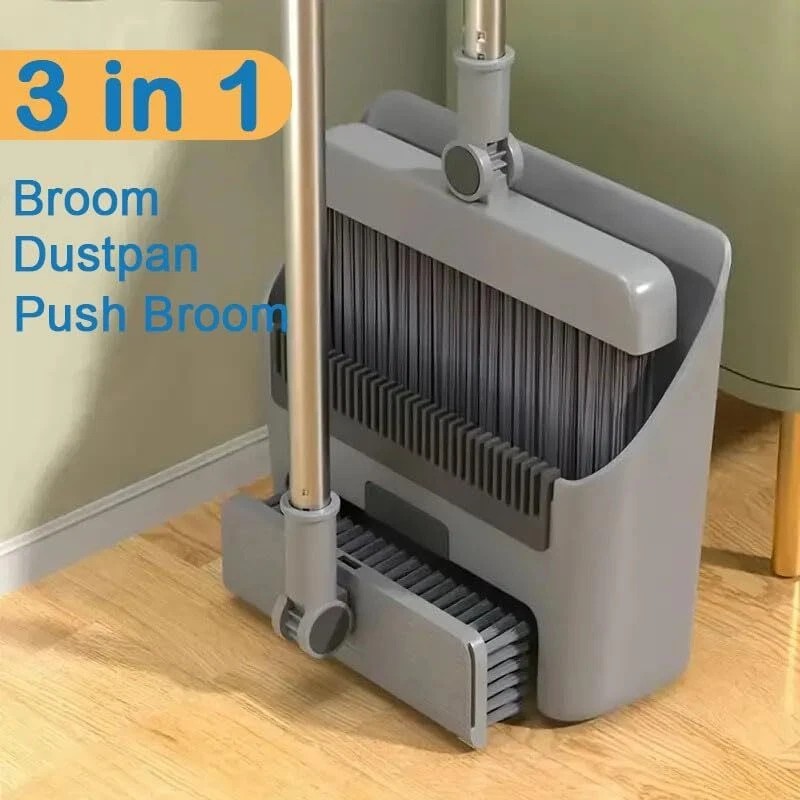 Broom and Dustpan Set Lightweight Upright Lobby Broom and Dust