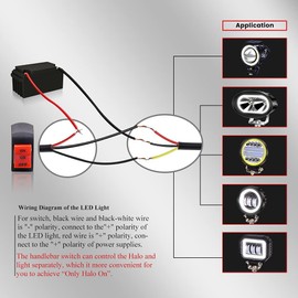 Universal Motorcycle Handlebar Switch,7/8 inch 22mm Handlebar Mounting Switch ON-ON-OFF Switch 3 Wires Fog Light/Spot Light Switch for U5 U7 U2 LED Headlight/With Angel Eyes Headlight