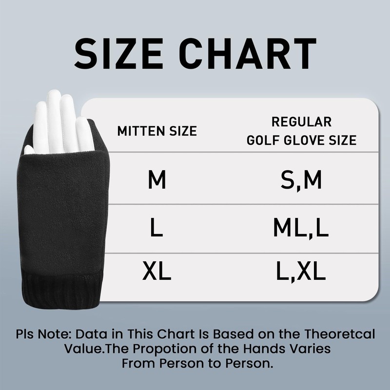 FINGER TEN Winter Golf Gloves Men Mitts Mitten Warm Fleece