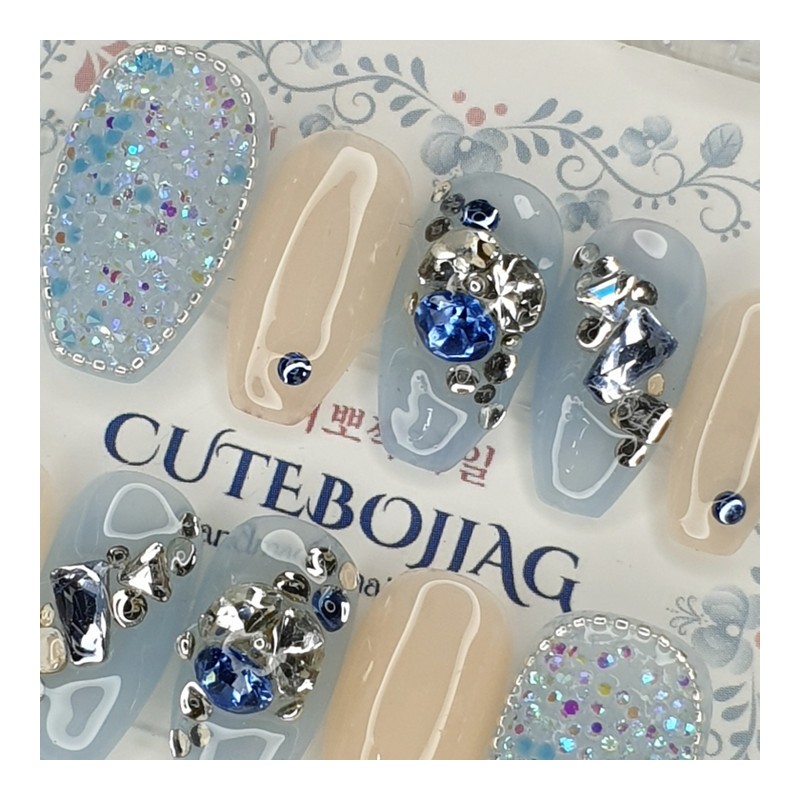 Sky Pixie Handmade Nail Tips - Oval XL / 스카이