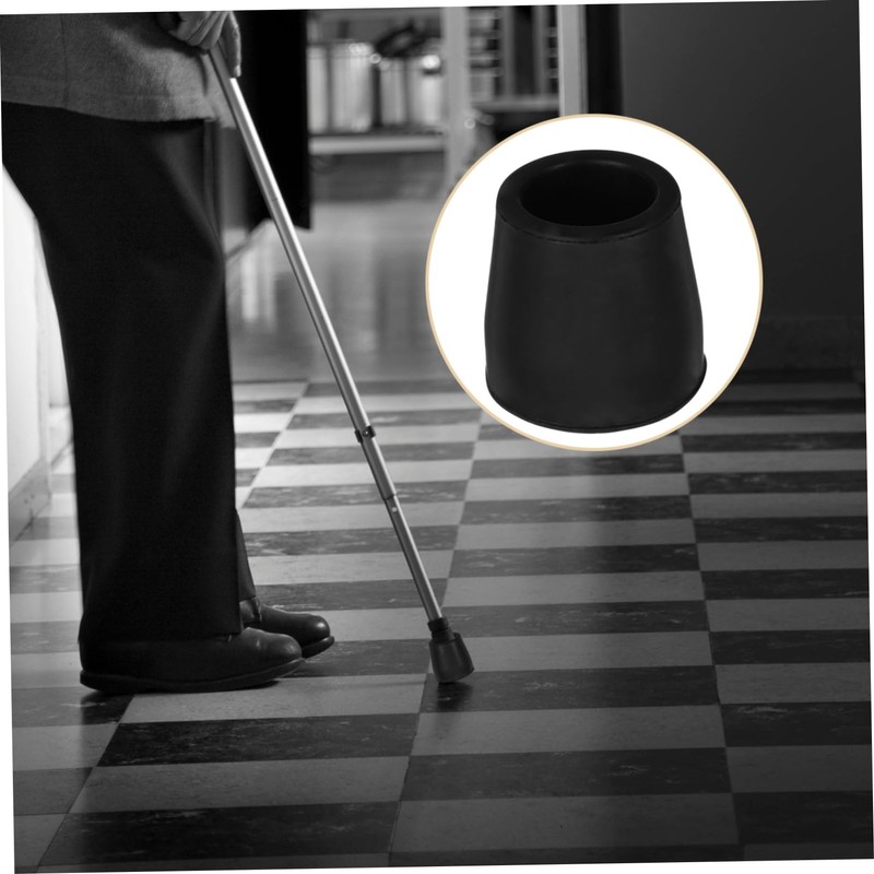 Housoutil 高齢者用松葉杖パッド グライド ゴム製 エンドキャップ 交換用 ブラック 直径25mm 松葉杖アクセ​​サリー