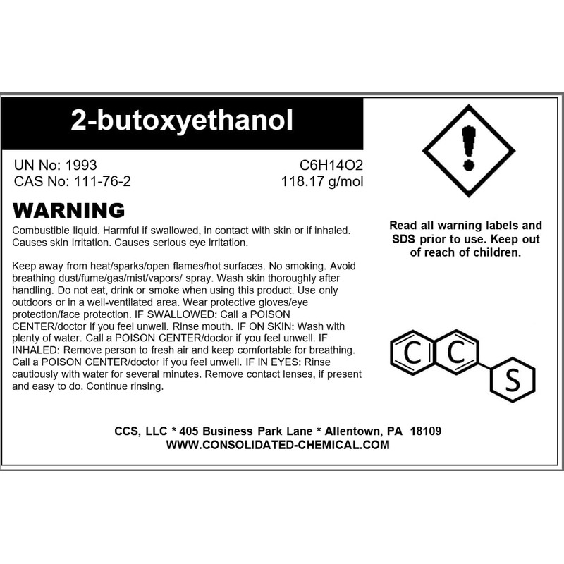Butyl Cellosolve (2-butoxyethanol) High Purity (1 Gallon (128 Fl Oz))