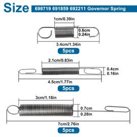 VooGenzek 15 Pieces 698719 691859 692211 Regulator Springs, Regulator Spring for Lawnmowers, Compatible with Engines