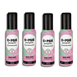 Oopsie Poopsie Pre Poop Spray - 4 Pack Natural Pre Poo Toilet Spray for Bathrooms, Trap Odors & Eliminate Embarrassment, 2oz Travel Size Pre Poo Air Freshener Spray (Berry Fresh)