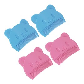 SAFIGLE 4pcs Baby Hair Brush Comb Soft Bristles Scalp Scrubber Gentle for Cradle Cap Removal Bath