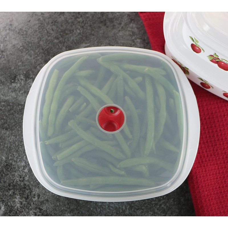 Reston Lloyd Nesting Microwave Containers, Set of 3, Adjustable Steam