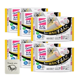 Kao Kitchen Quickle Cleaning Sheet, Refill, Jumbo Pack, Pack of 24, Set of 6 + Kunutonn Original Logo e Bonus