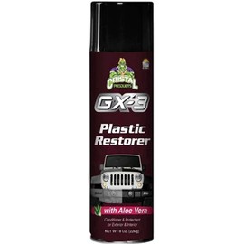 Cristal Products GX-3 Plastic Restorer – Black Plastic Restorer for Cars & Automotive Trim Restorer – Interior Car Cleaner & Exterior Faded Plastic, Vinyl & Rubber Renewer with Aloe Vera (8 fl oz)