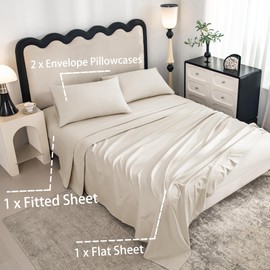 STFRBTH King Bed Sheet Set - 4 Piece Brushed Microfiber Bedding - Luxury, Soft, Breathable, Shrinkage and Fade Resistant Sheet Set, Camel Beige