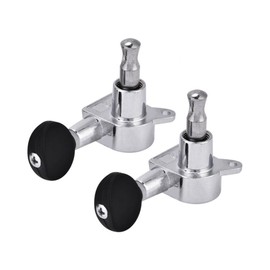 2L2R Ukulele Tuning Pegs, Enclosed Gear Silver Tuners Zinc Alloy Black Machine Head Ukulele Instrument Upgrade Part