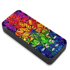 Leatrice Diamond Art kits for Adults Cute Glasses Case Hard Shell, Diamond Painting Kits Eyeglass Case for Women Men, DIY PU Leather Sunglasses Case (6.3 X 2.1 X 1.4 inches) Glazed glass