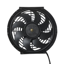 UNSTECH 2PCS 10" Universal Slim Fan Push Pull Electric Radiator Cooling 12V 80W with Mount Kit Black