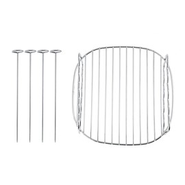 Air Fryer Double Layer Rack, Kitchen Accessory Replacement BBQ Rack Double Layer Skewers Baking Tray for Air Fryer