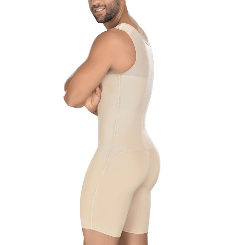 Men Shapewear Bodysuit Soft Breathable Adjustable Postoperative Compression Slimming Bodysuit