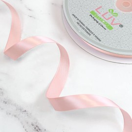 LUV Ribbons PSF0508-130 5/8" Satin Ribbon, 100 Yards, BLUSH