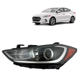 ALLIGATOR AUTO LIGHTS Headlight Assembly Compatible With Hyundai Elantra 2017-2018 Headlamp with Bulbs Left/Driver Side