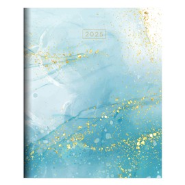 TF PUBLISHING 2025 Floating Blue Medium Monthly Planner - 2 Page Spreads - Large Calendar Grid & Planning Prompts - 12 Month Calendar for School & Work - Journal & Note Space - 6.5" x 8"