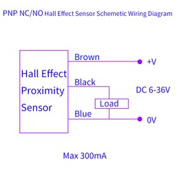Hall Effect Proximity Sensor, PNP NO, Magnetic Proximity Switch, NJK-5002A