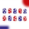 Tyuimhx 4th of July Press on Nails Short Square Red