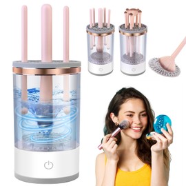 Rechargeable Electric Makeup Brush Cleaner Machine, Automatic Make Up Brushes Cleanser, Portable Beauty Cosmetic Cleaners and Dryers, Washer Set, New Makebrush Cleaning Tool, Brushcleaner Blender Kit