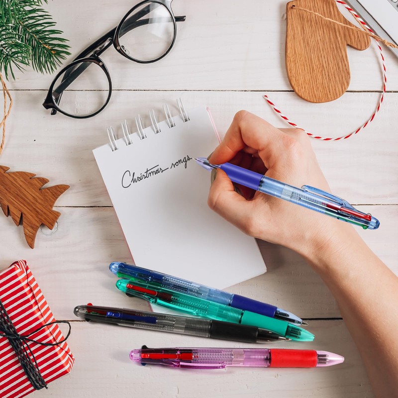 4 Peices Basic MultiColor Pen in One 4-Color Retractable Ballpoint