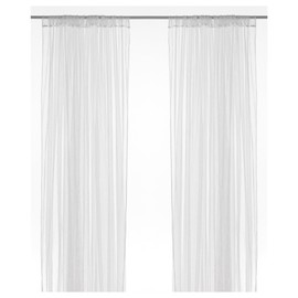 IKEA LILL Curtains Sheer Net White 2 Panels 110 X 98 Canopy Room Divider Voile