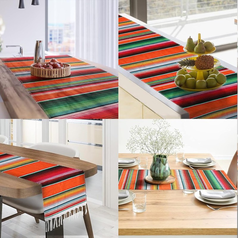 Bessy shop Mexican Table Blanket,Washable Outdoor Picnic Table,Hand Woven Cotton