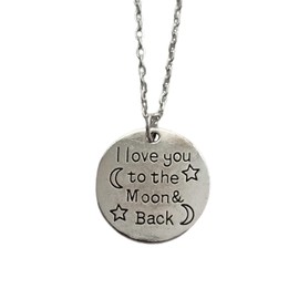 I Love You to the Moon and Back Pendant Necklace Romantic Couple Jewelry