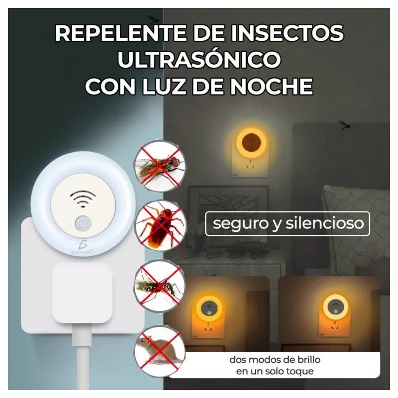 Ele-Gate Kit 2 Piezas Lámpara De Enchufe Repelente De Insectos