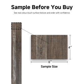 ATOPOSE Peel and Stick Vinyl Flooring Plank，1 Piece Sample,4"x6" Self Adhesive Flooring for DIY Installation（Dark Grey Sample）