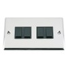 Light Switch 4 Gang - Polished Chrome - Classic -