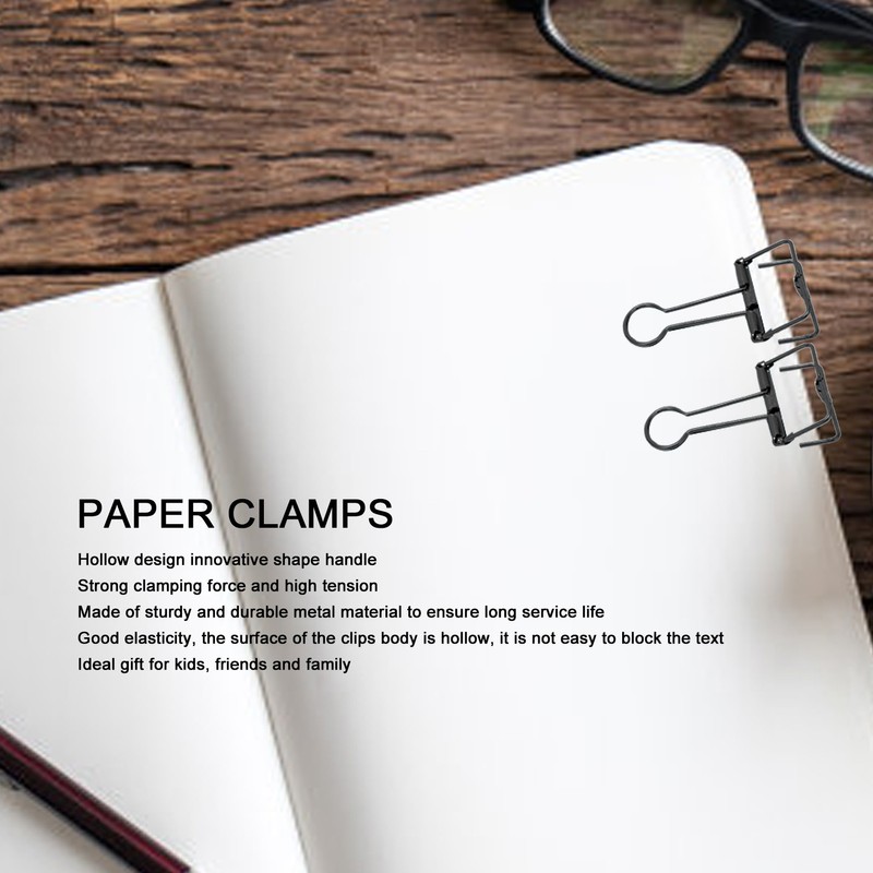 50Pcs Hollow Binder Clips Metal Paper Binder Clips for Documents