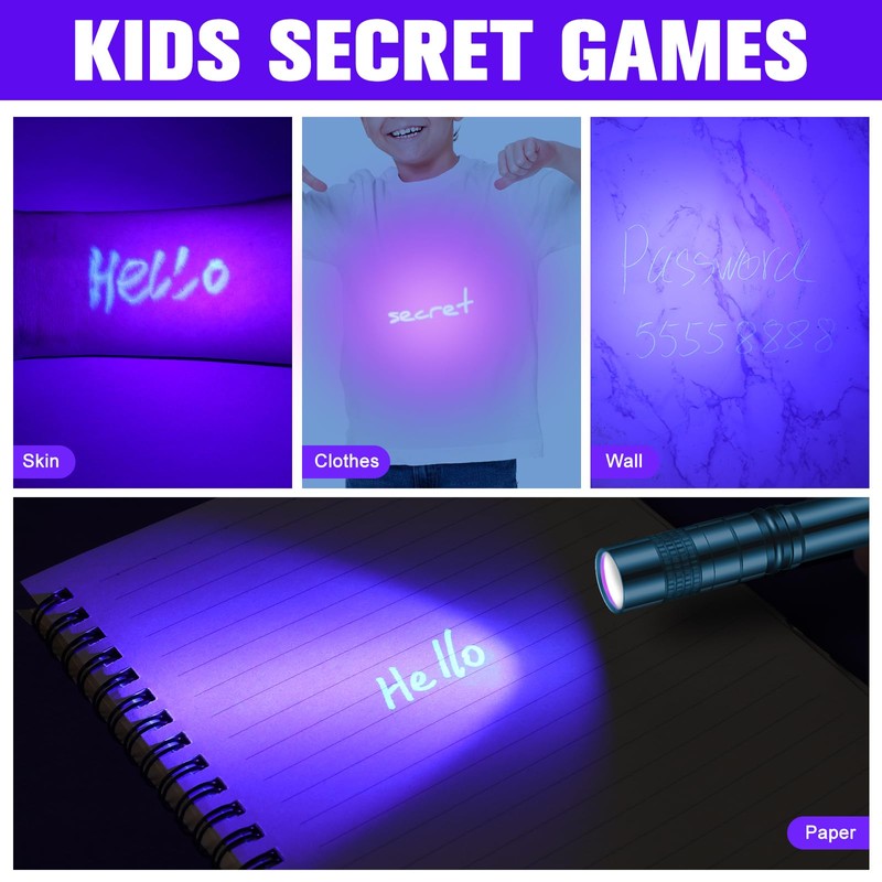Tegeme Tegeme 8 Pcs Black Light Markers Set 4 Invisible