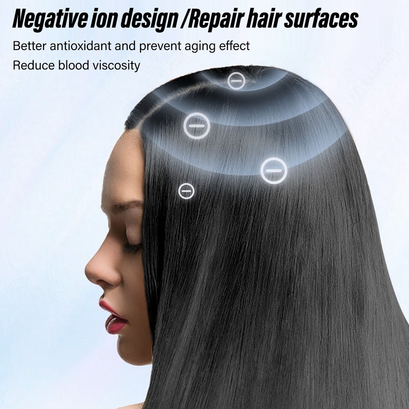 Electric Scalp Applicator Comb Red Lighting Vibration 5 Gears Microcurrent