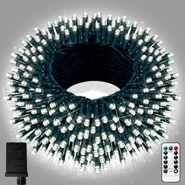 Christmas Lights 8 Modes & Memory Timer Plug in Twinkle Fairy Lights Decor for Home Xmas Party Wedding (Cool White（Green Wire）, 1000 LED 403 Ft)