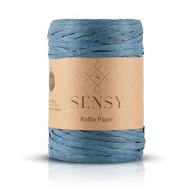 Sensy Premium 438 Yards Raffia Paper, Paper Ribbon (Blue)