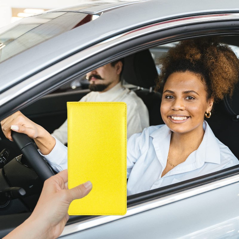 Srandme Car Registration and Insurance Holder, Leather Magnetic Shut Vehicle